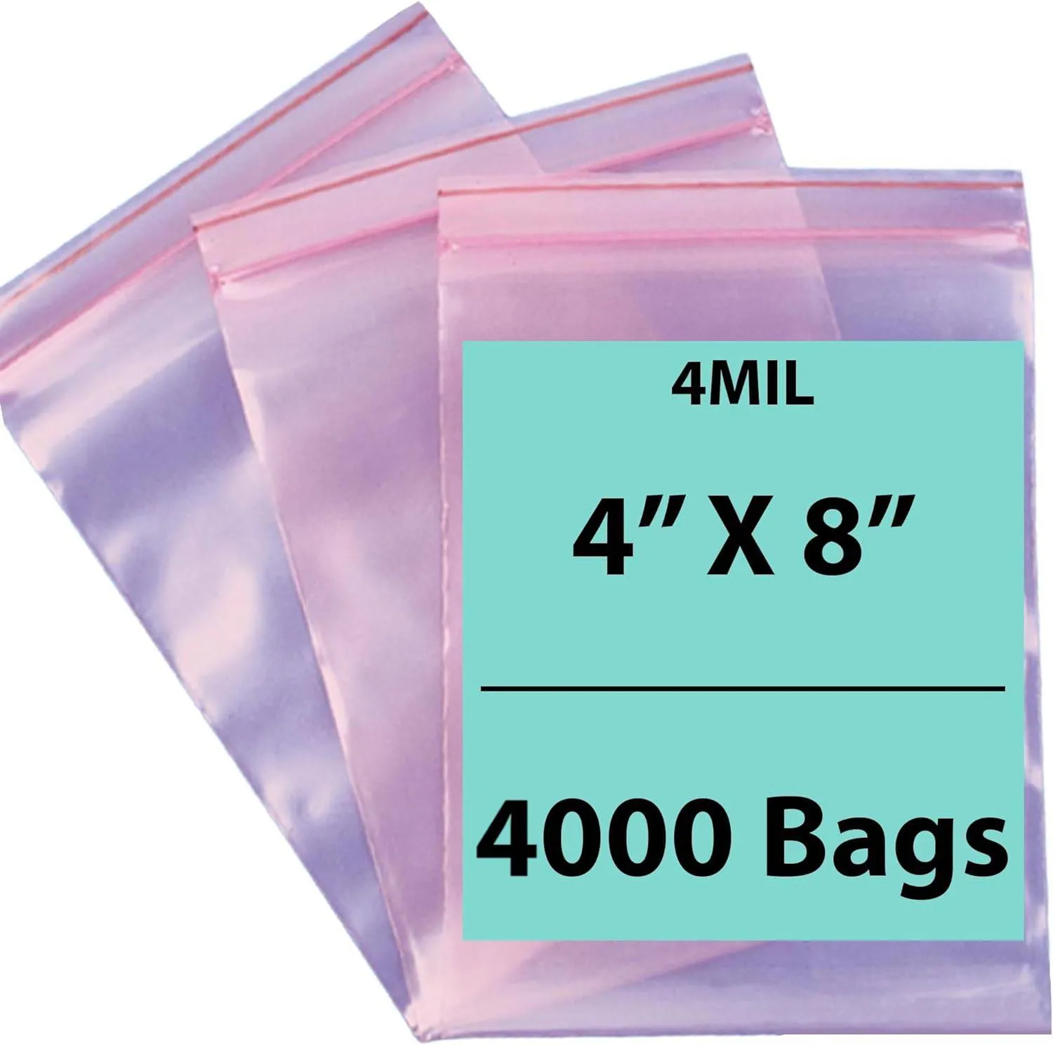 4X8 inches Pink Anti Static Zip Lock Bags 4 Mil
