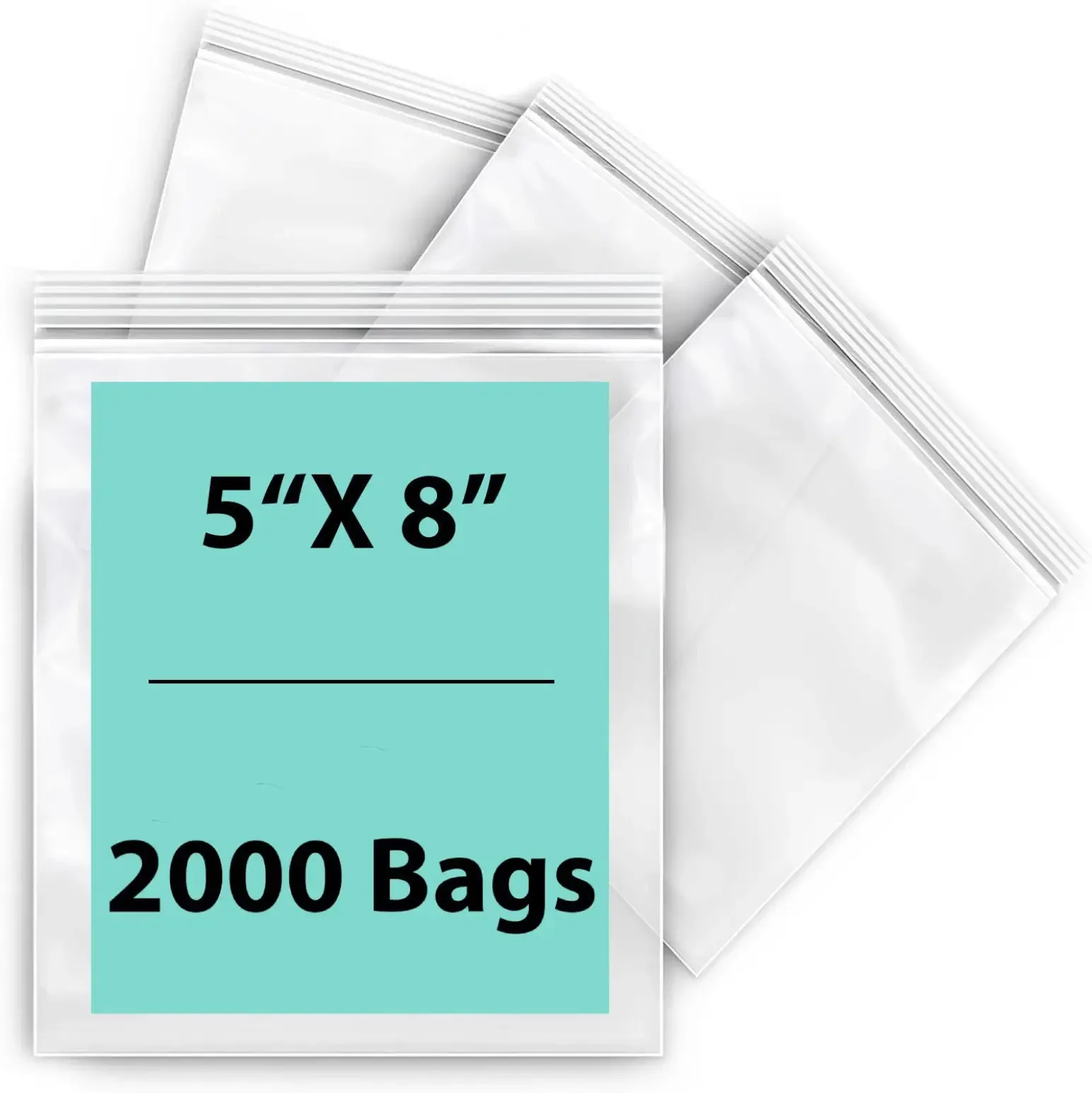 5X8 inches Reclosable Single Line Zipper Poly Bags 4 Mil (LDPE)