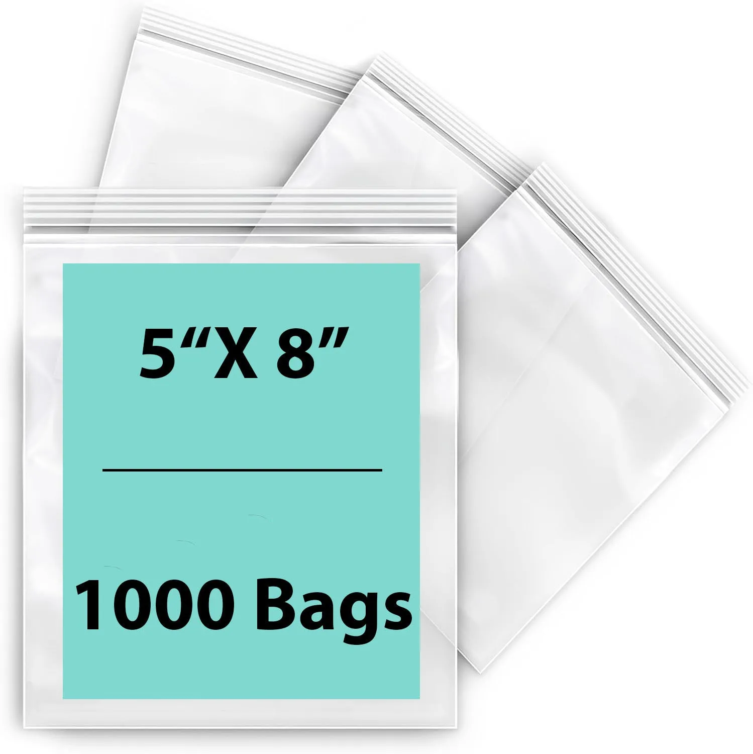 5X8 inches Reclosable Single Line Zipper Poly Bags 4 Mil (LDPE)