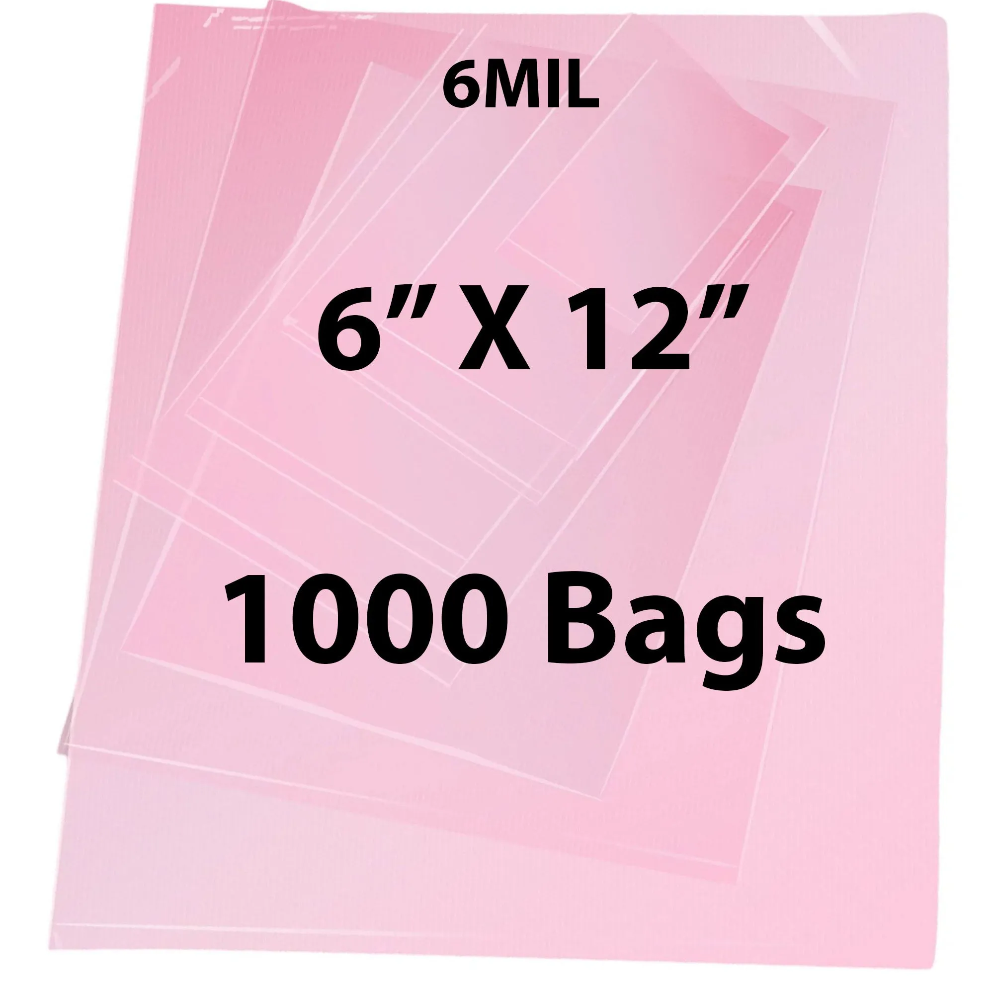 6X12 inches Pink Anti Static Bags 6 Mil Flat