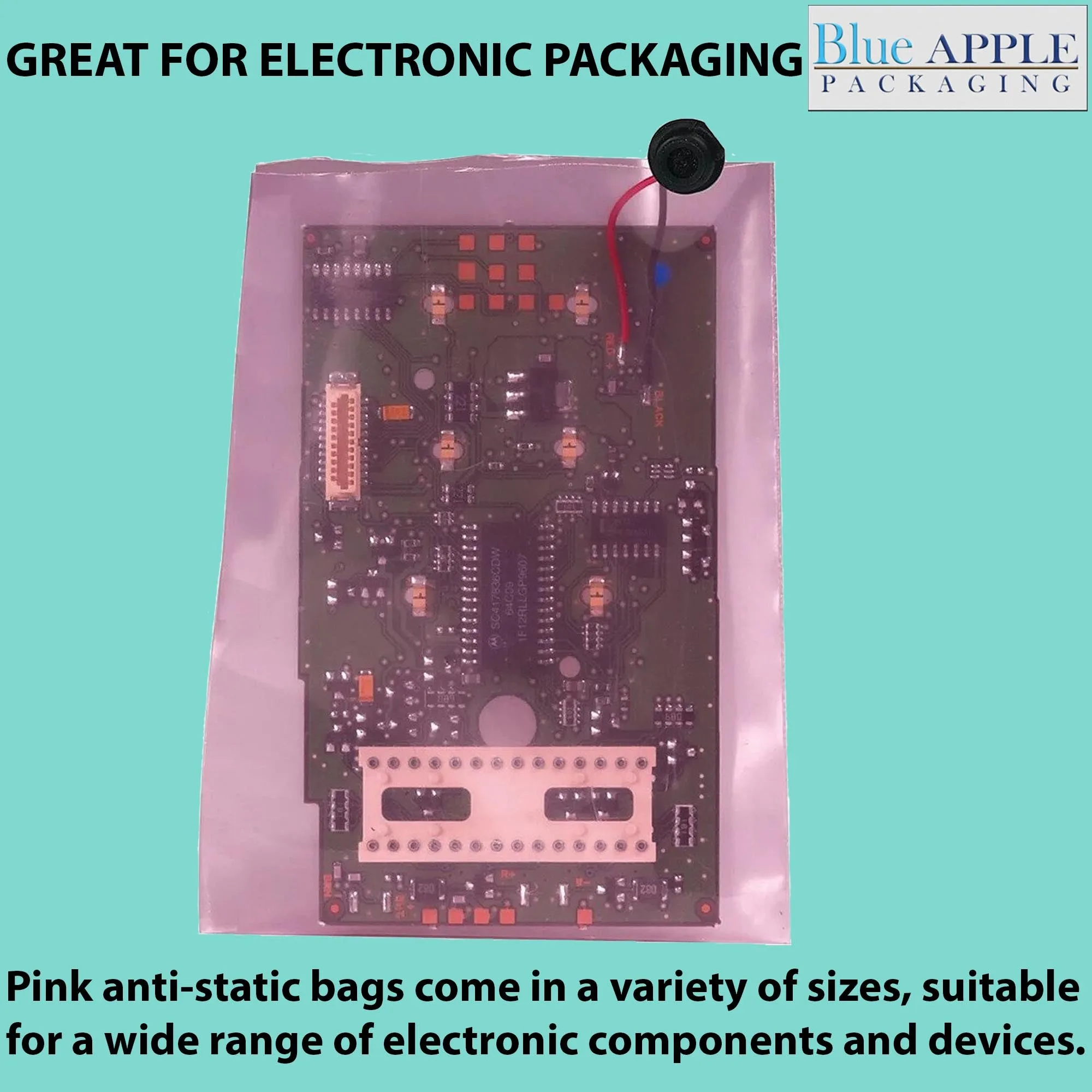 6X12 inches Pink Anti Static Bags 6 Mil Flat