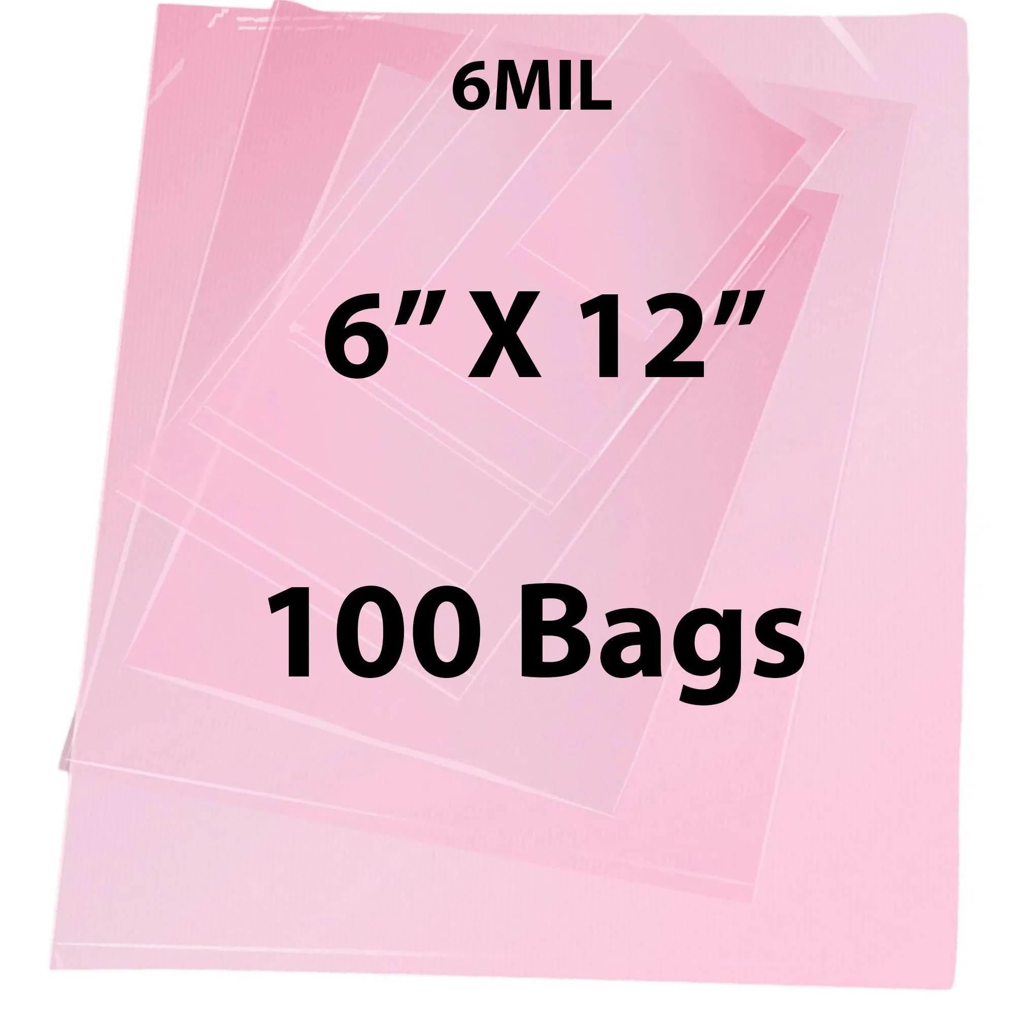 6X12 inches Pink Anti Static Bags 6 Mil Flat