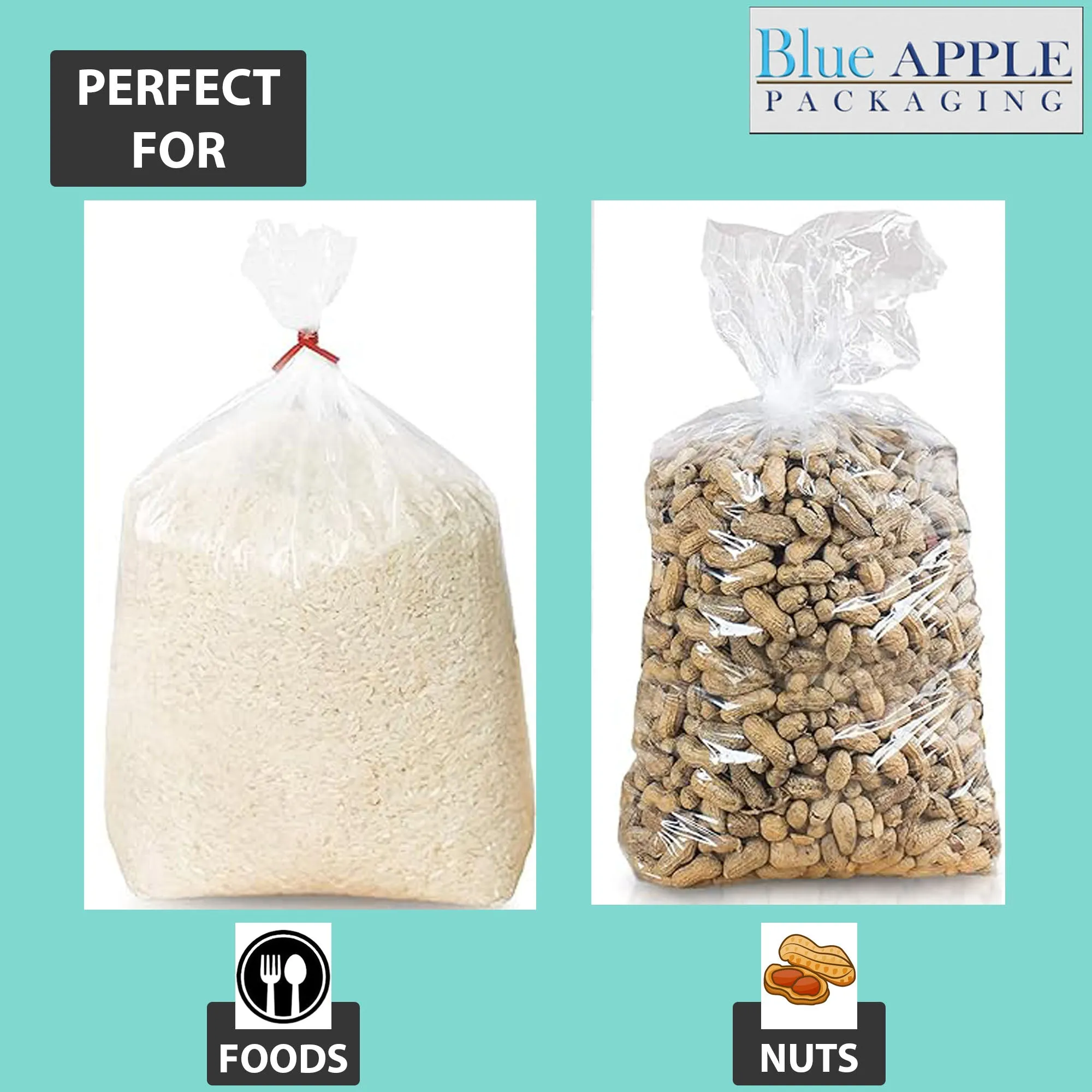 6X4X12 inches Gusseted Poly Bags Clear 1.5 Mil Low Density LDPE