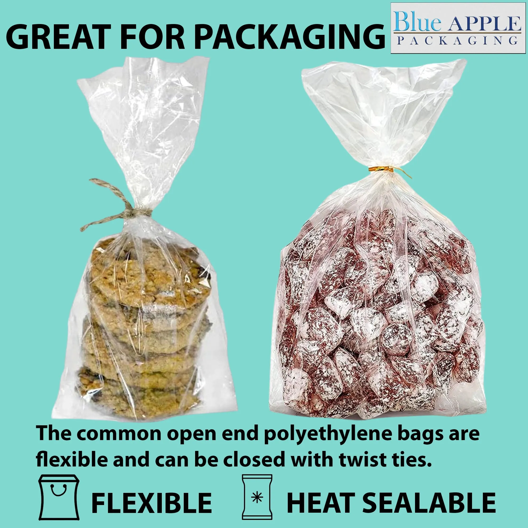 6X4X12 inches Gusseted Poly Bags Clear 1.5 Mil Low Density LDPE
