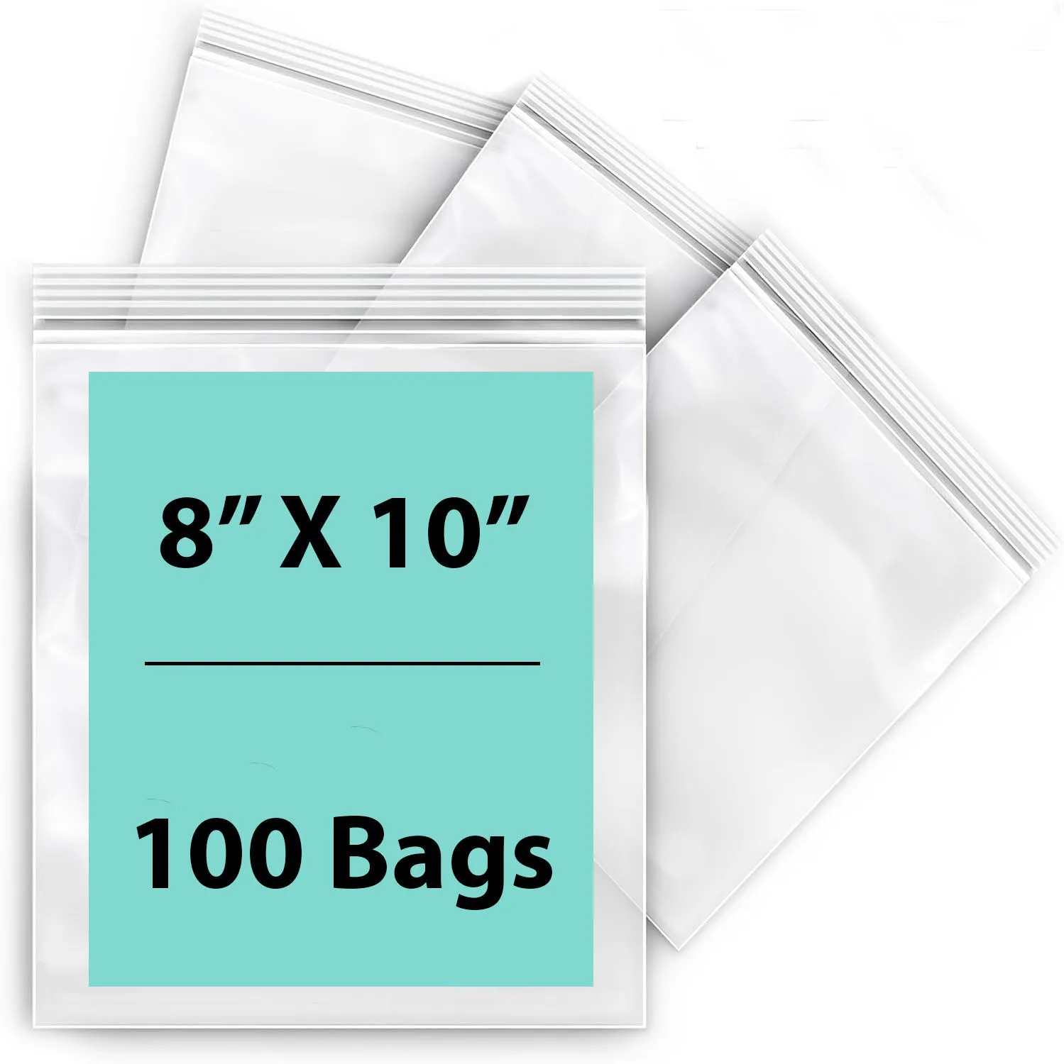 8X10 inches Reclosable Single Line Zipper Poly Bags 4 Mil (LDPE)