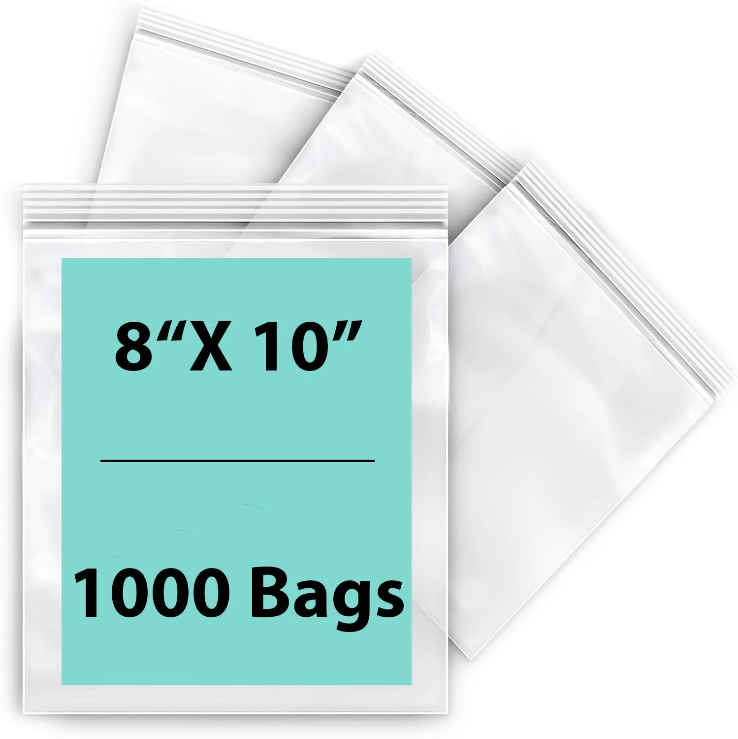 8X10 inches Reclosable Single Line Zipper Poly Bags 4 Mil (LDPE)