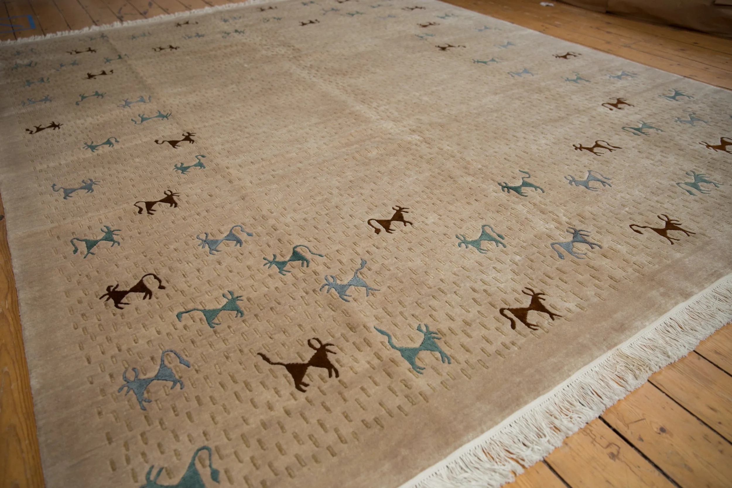 8x10 New Indian Folk Art Design Carpet