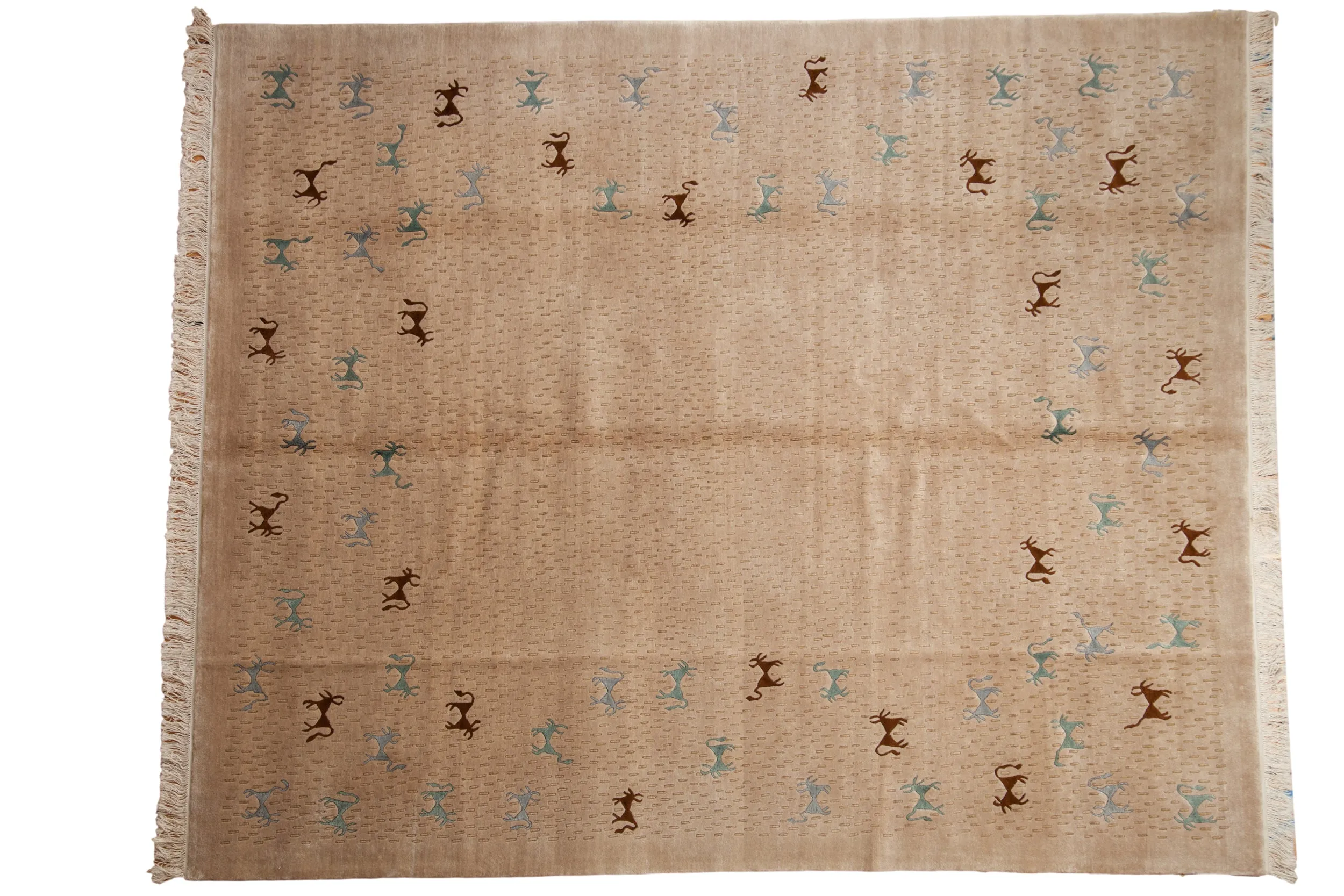 8x10 New Indian Folk Art Design Carpet