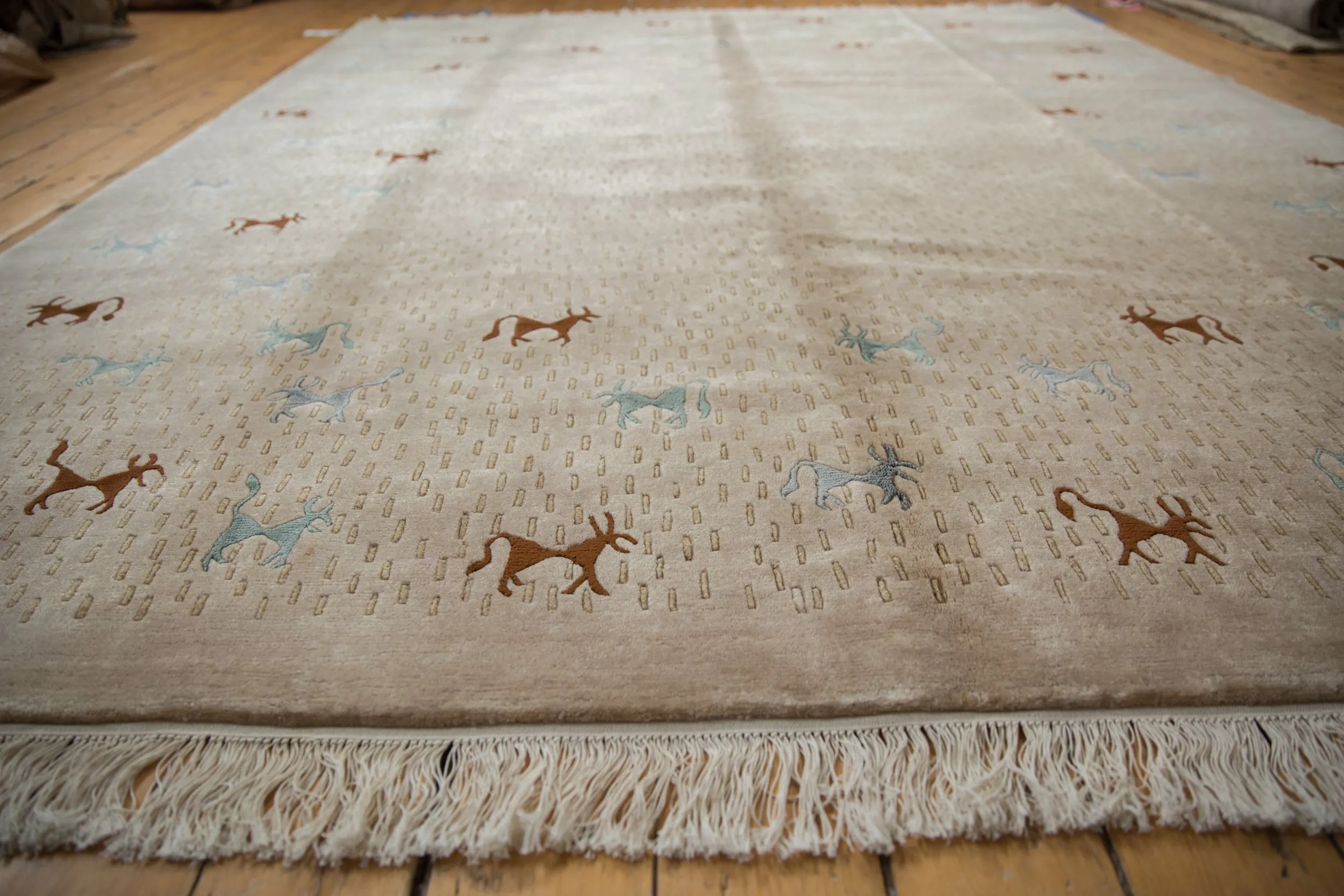 8x10 New Indian Folk Art Design Carpet
