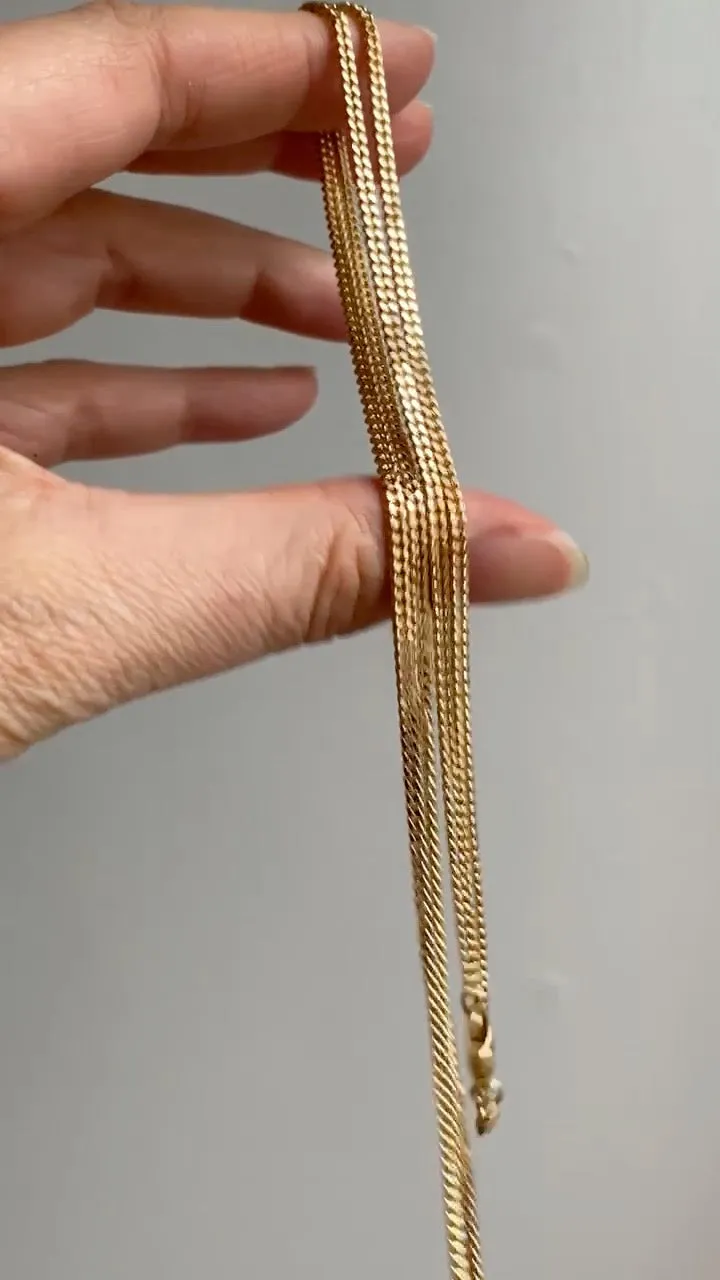 A Classic! - Balestra Italian vintage - 18k gold Long curb chain necklace - 31.3 inch length
