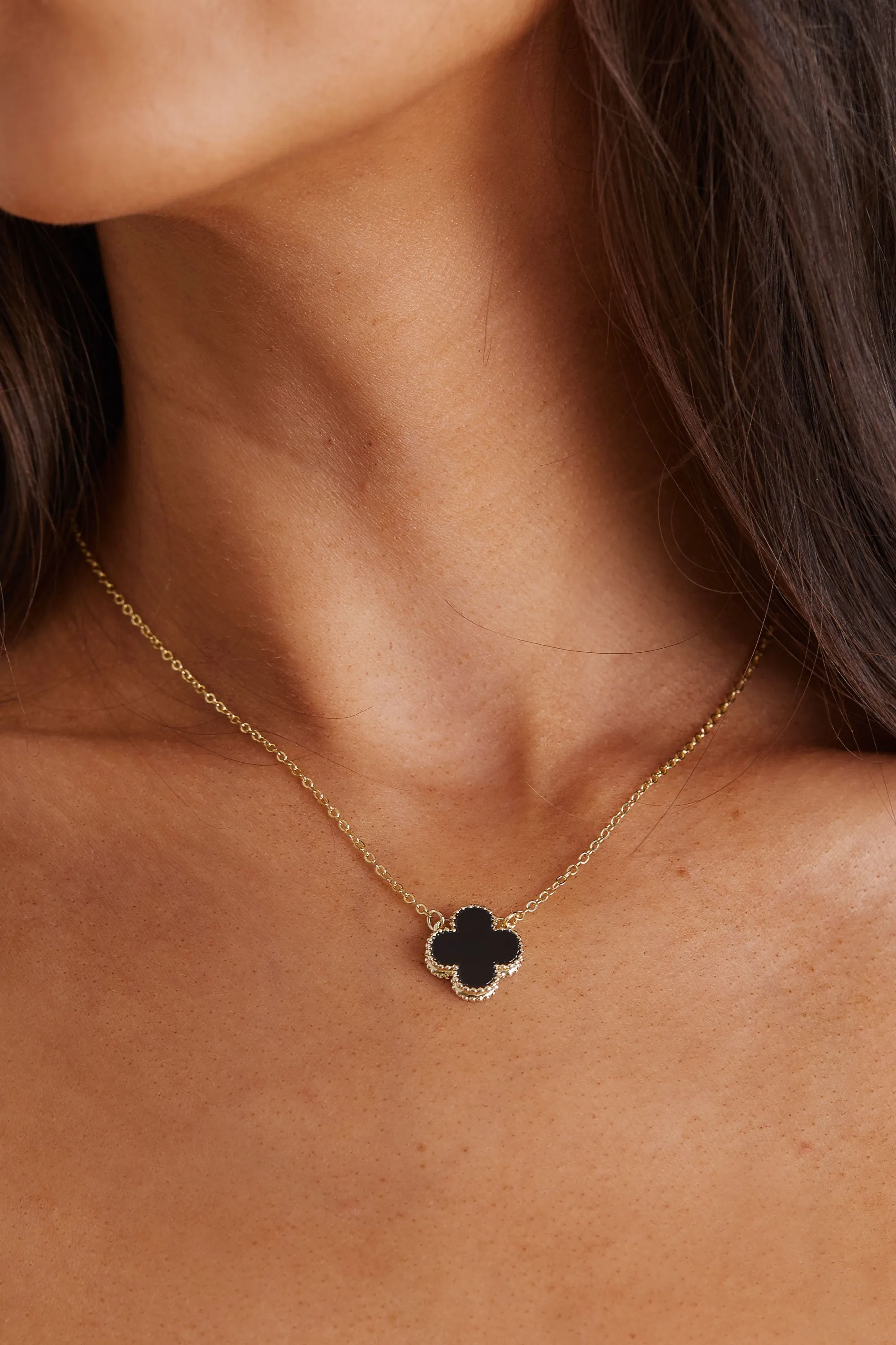 Abbott Black Clover Necklace