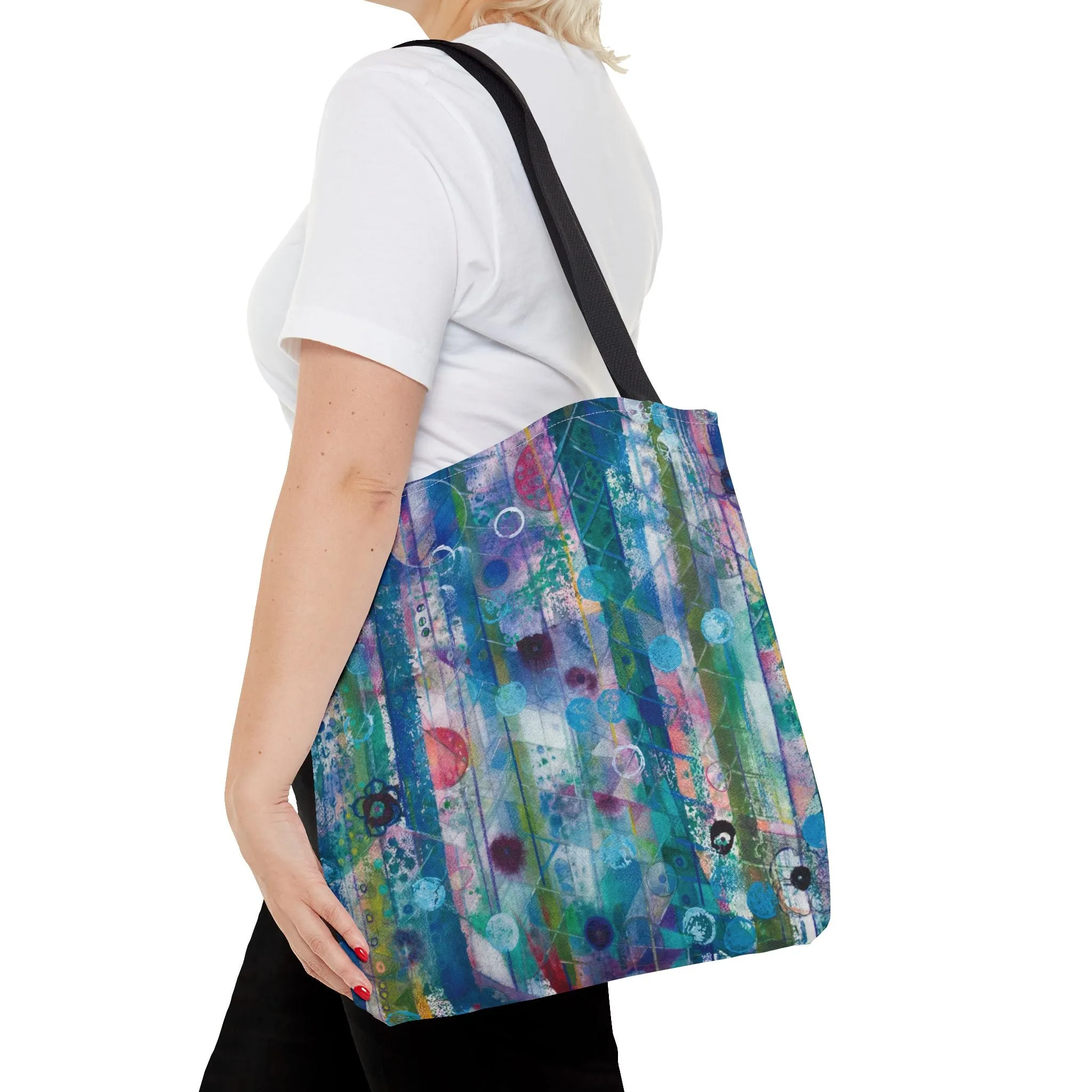 Abstract Art Tote Bag Canvas Shopping Bag - Dreaming Trees by Leslie Karpinski