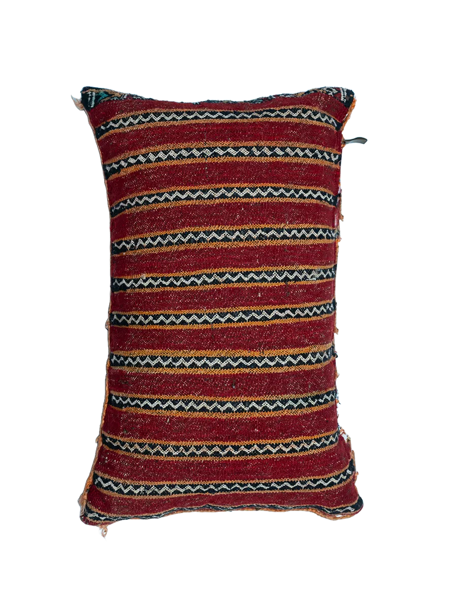Ain Leuh Vintage Pillow - Copper and Turquoise