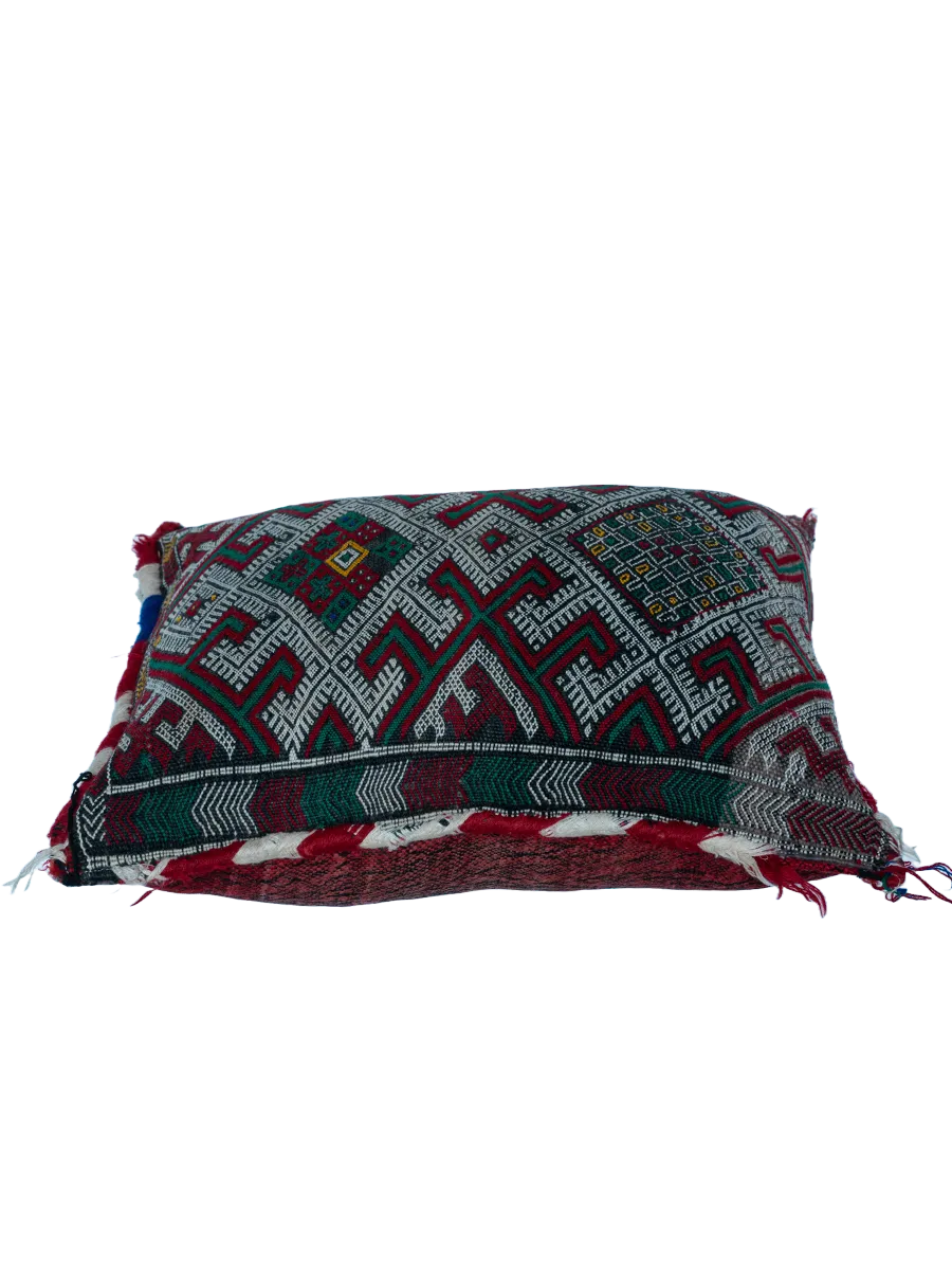 Ain Leuh Vintage Pillow - Forest and Garnet