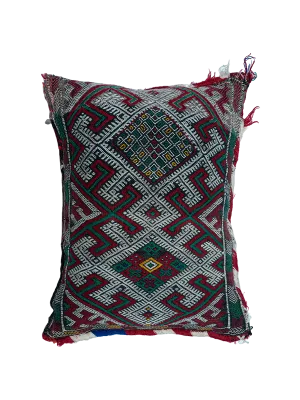 Ain Leuh Vintage Pillow - Forest and Garnet