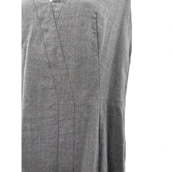 AKRIS Womens Gray Sleeveless V-Neck Wool Sheath Dress Lined Back Zip 8