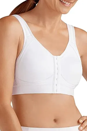 Amoena Womens Ester Post Surgical Bra, White 42C, Hook and eye front-closure makes it easy to put on and take off when mobility is limited! Retails $72 