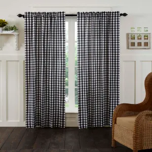 Annie Buffalo Check Black Panel Curtains 84"L