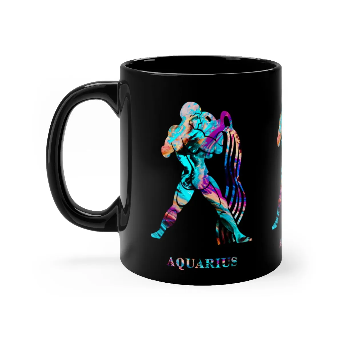 Aquarius Zodiac Sign Black Mug 11oz