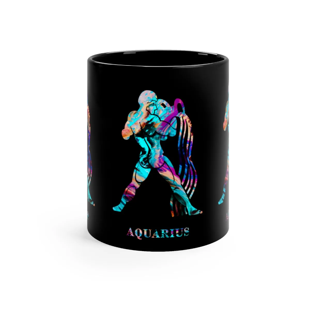 Aquarius Zodiac Sign Black Mug 11oz