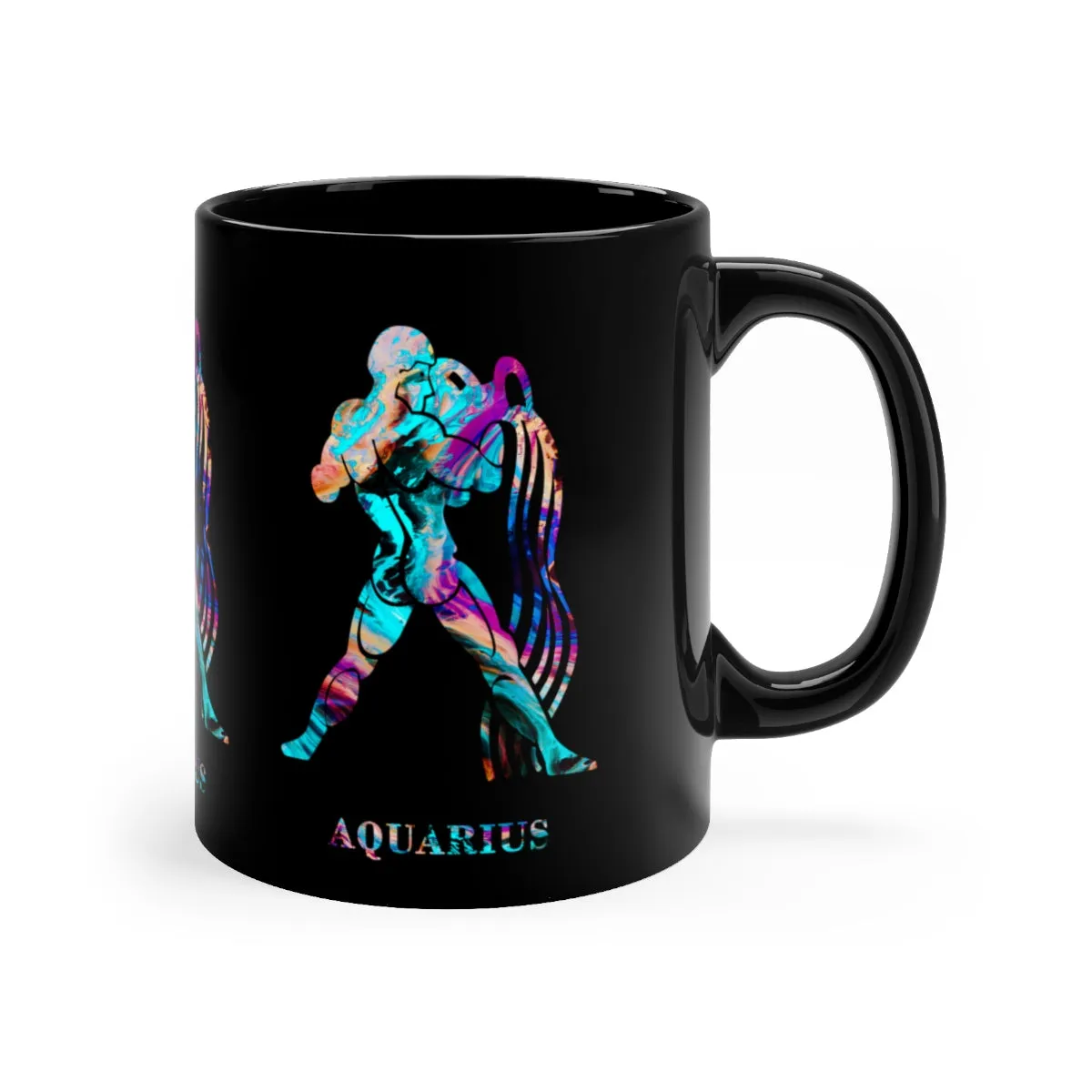 Aquarius Zodiac Sign Black Mug 11oz