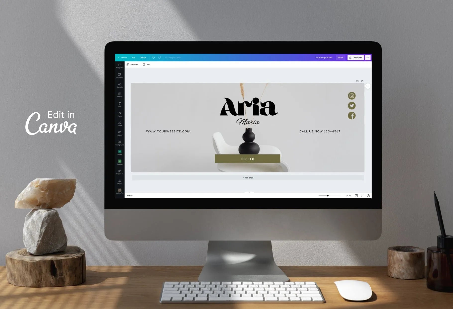 Aria Facebook Cover Canva Template