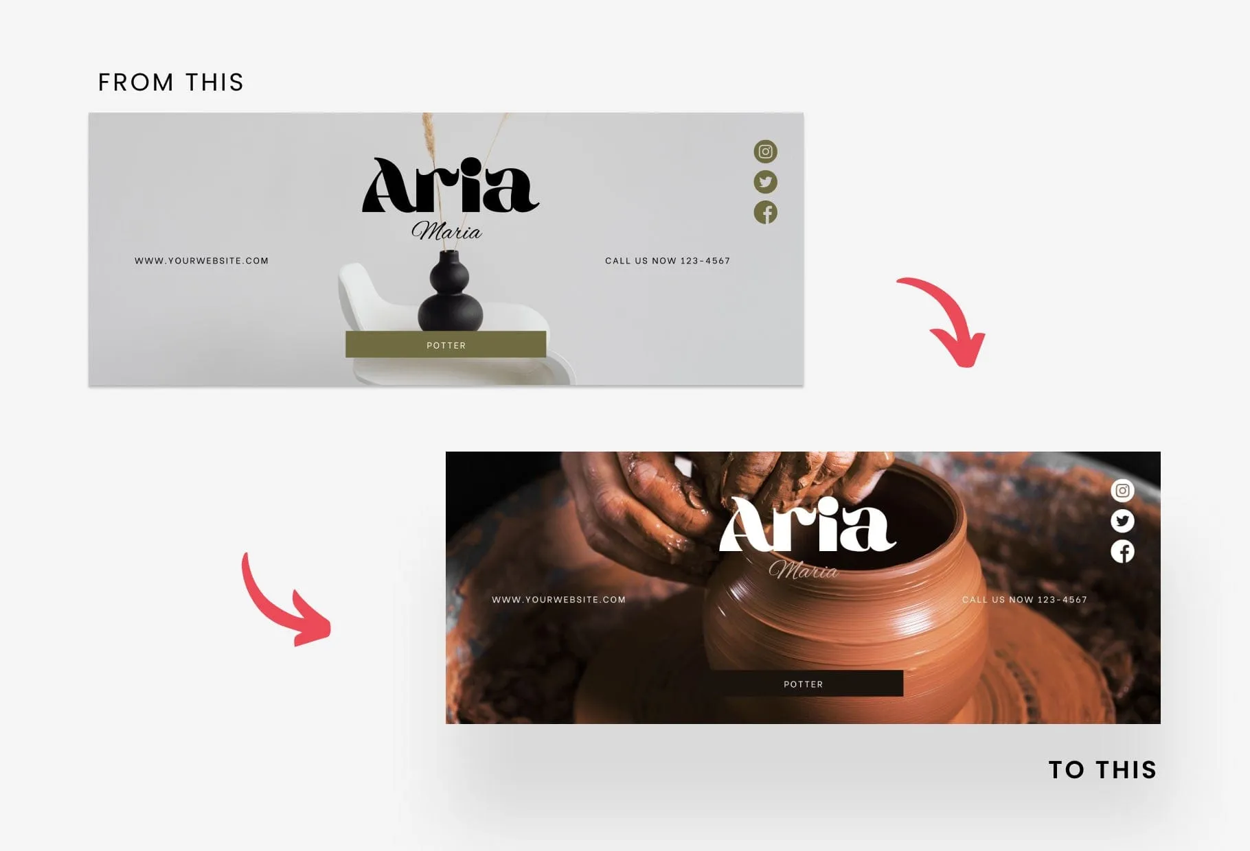 Aria Facebook Cover Canva Template