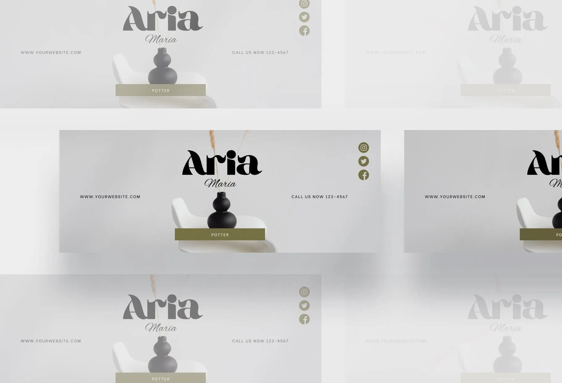 Aria Facebook Cover Canva Template