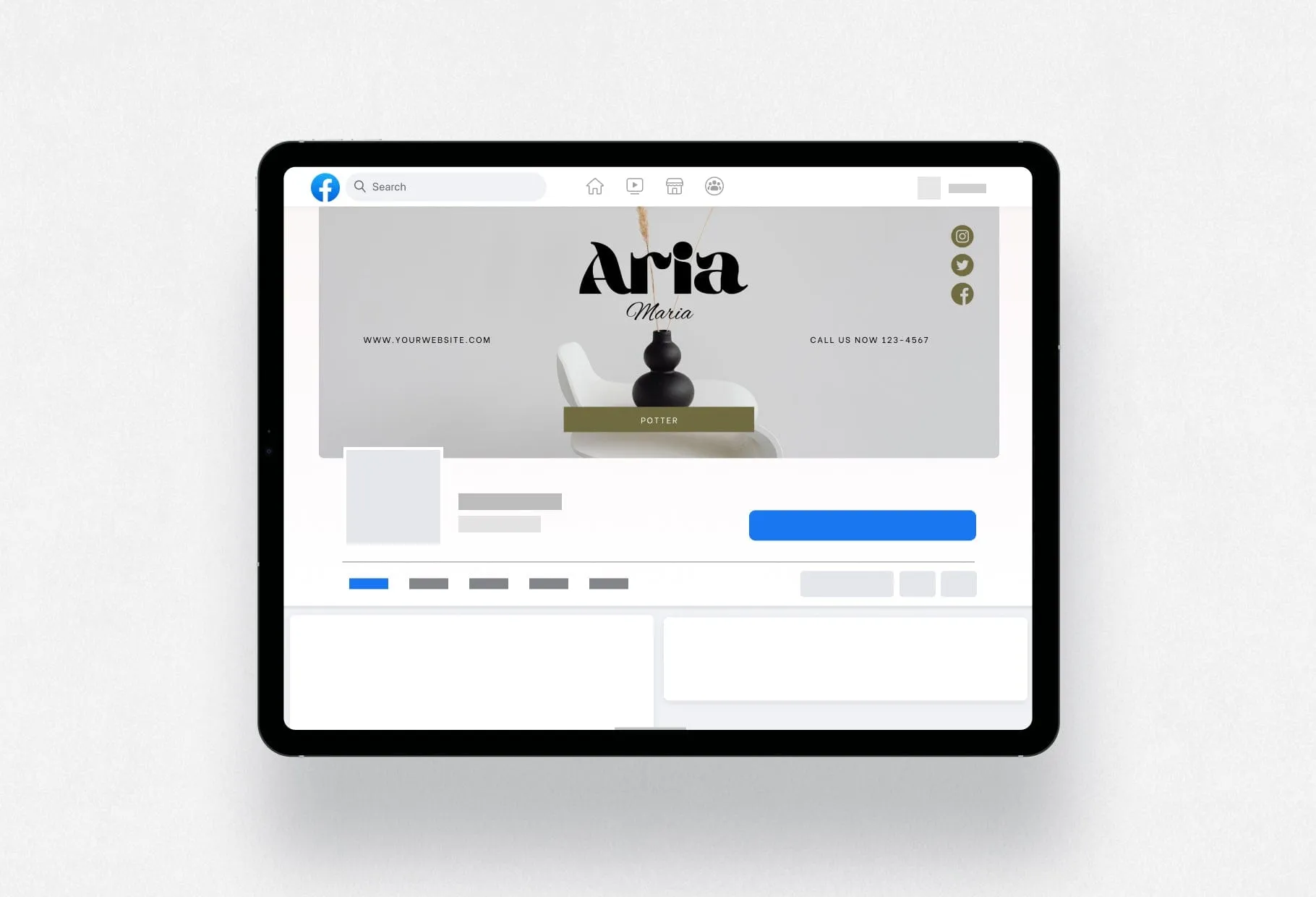 Aria Facebook Cover Canva Template