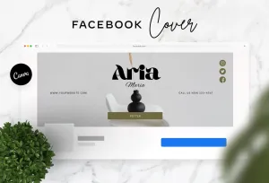 Aria Facebook Cover Canva Template