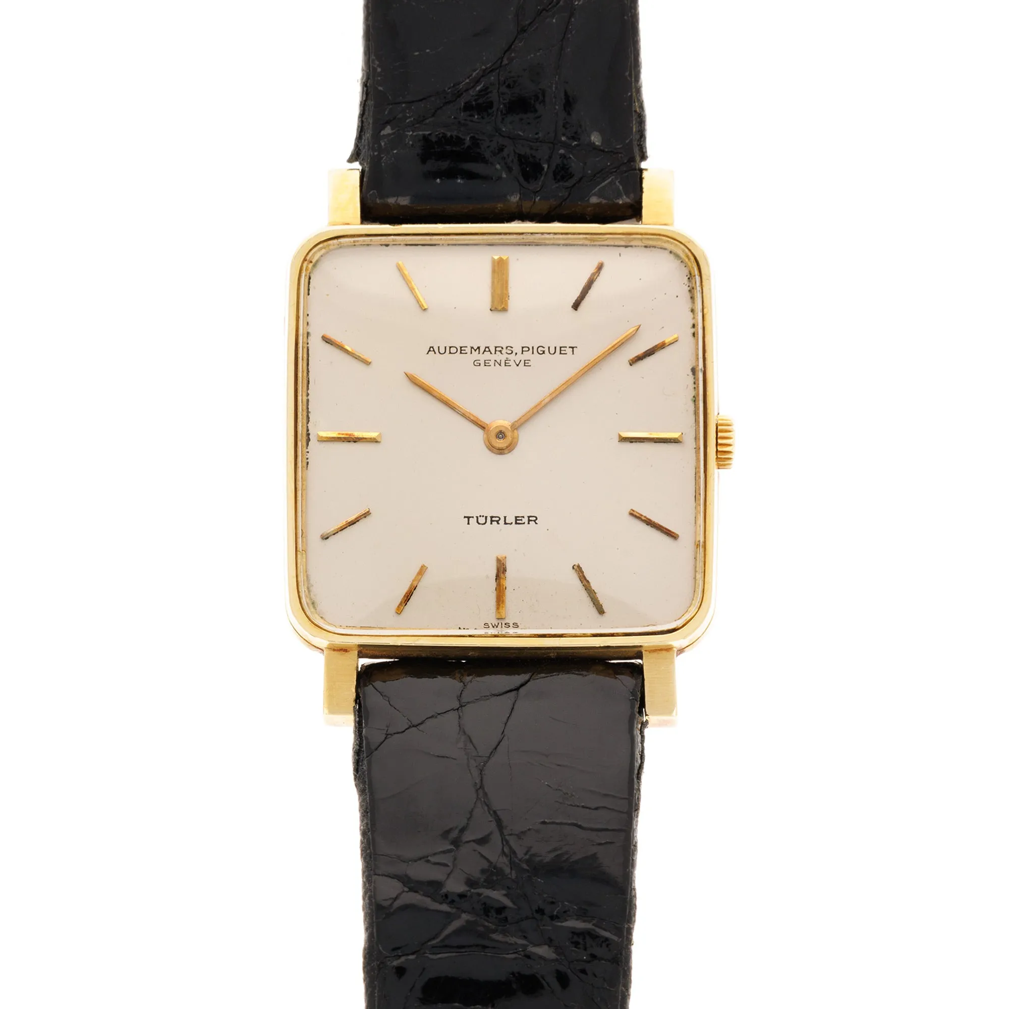 Audemars Piguet Yellow Gold Square Watch Retailed by Turler