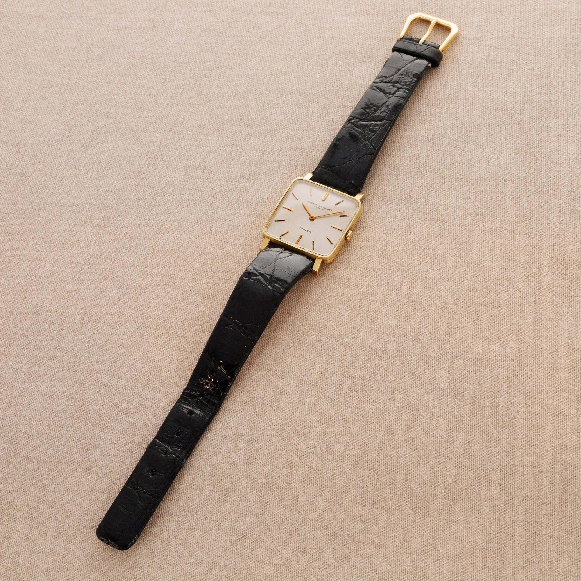Audemars Piguet Yellow Gold Square Watch Retailed by Turler