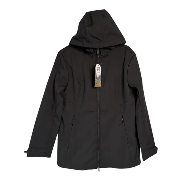 Avalanche  Midweight Soft Shell Fleece Lined Jacket With Hood And Pockets NEW L