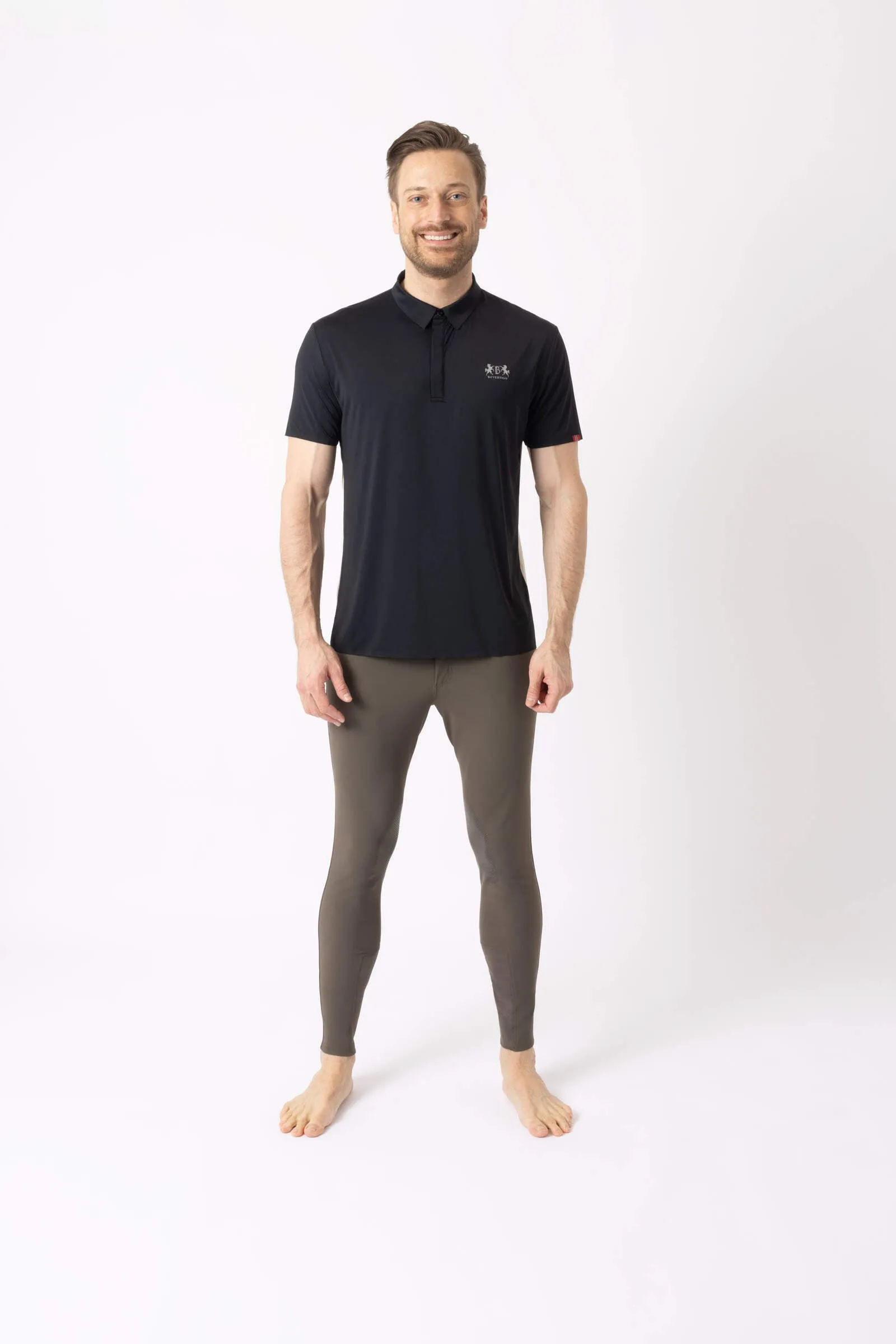 B Vertigo Mens Aidan Seamless Polo Shirt Dark Grey
