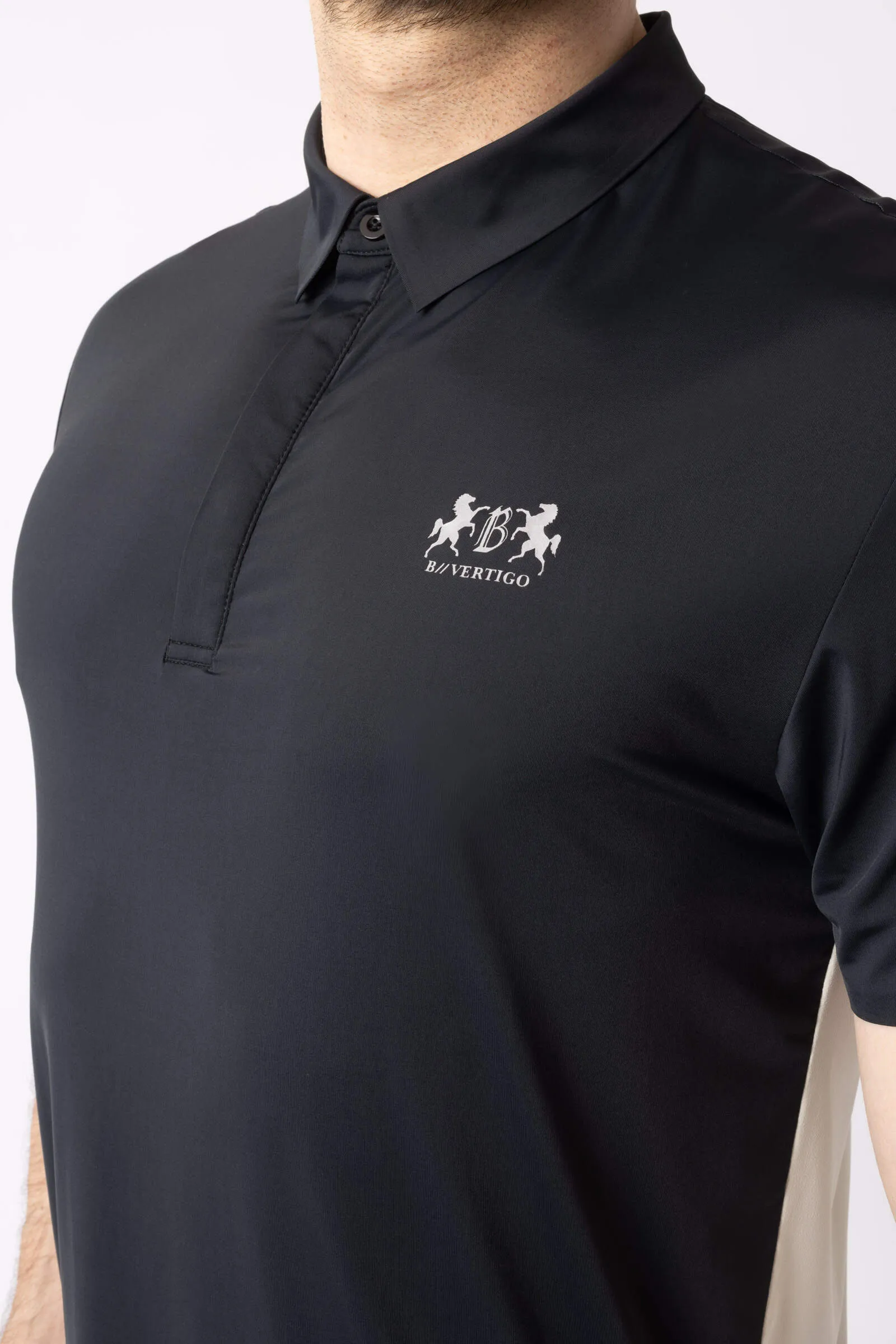 B Vertigo Mens Aidan Seamless Polo Shirt Dark Grey