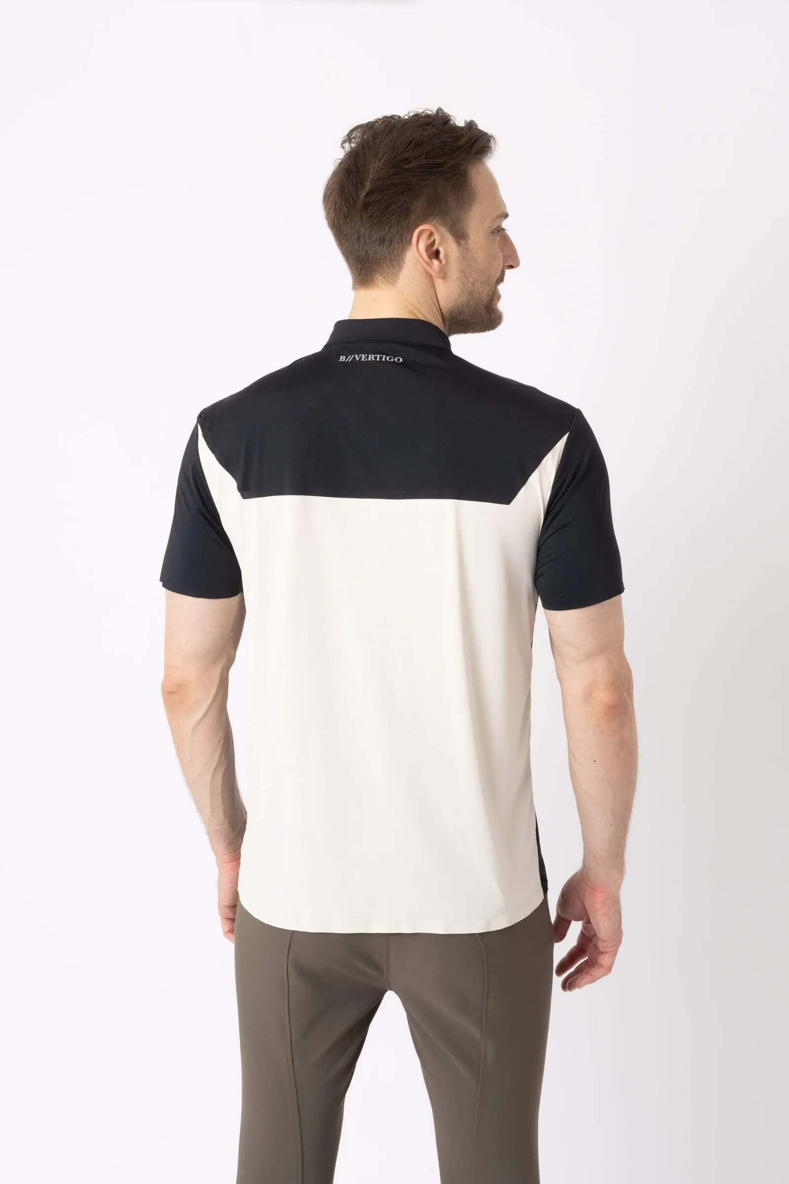 B Vertigo Mens Aidan Seamless Polo Shirt Dark Grey