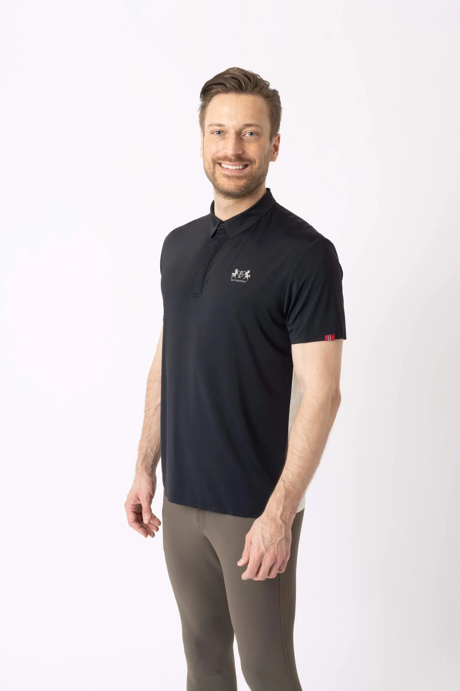 B Vertigo Mens Aidan Seamless Polo Shirt Dark Grey