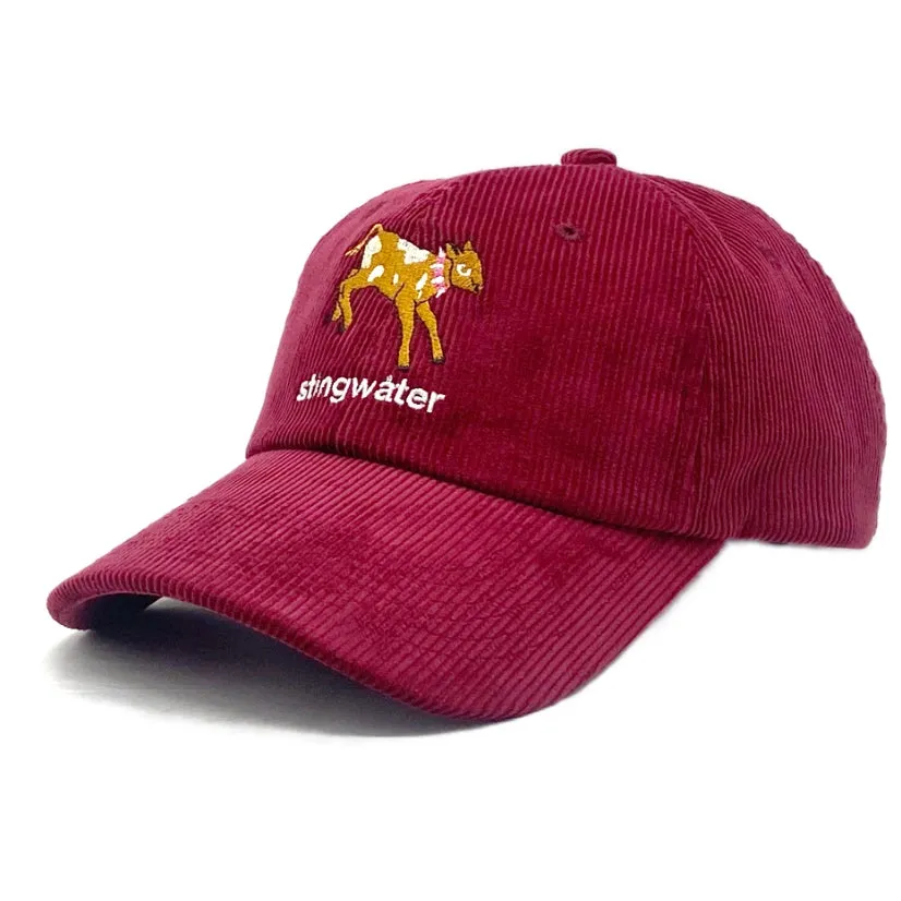 Baby Cow Corduroy Hat Burgundy