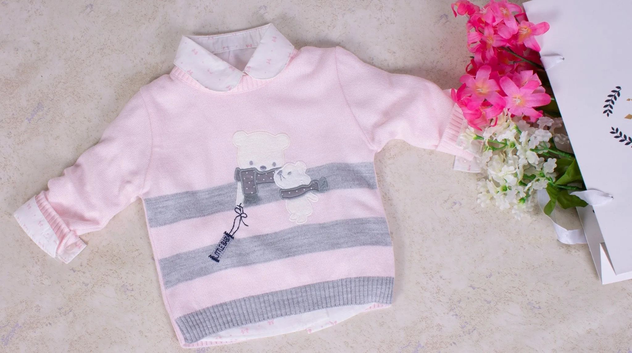 Baby Girls Pink Sweater Set