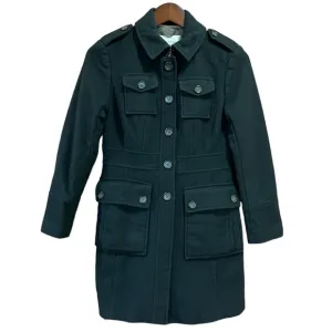 Banana Republic Italian Fabric Wool Peacoat Pea Coat Jacket Winter Black Gray S