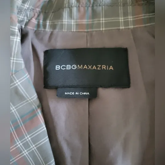 BCBGMaxAzria | Cute Gray/Multi &quot;Nancy&quot; Plaid Short Puff Sleeve Blazer (SIZE S)