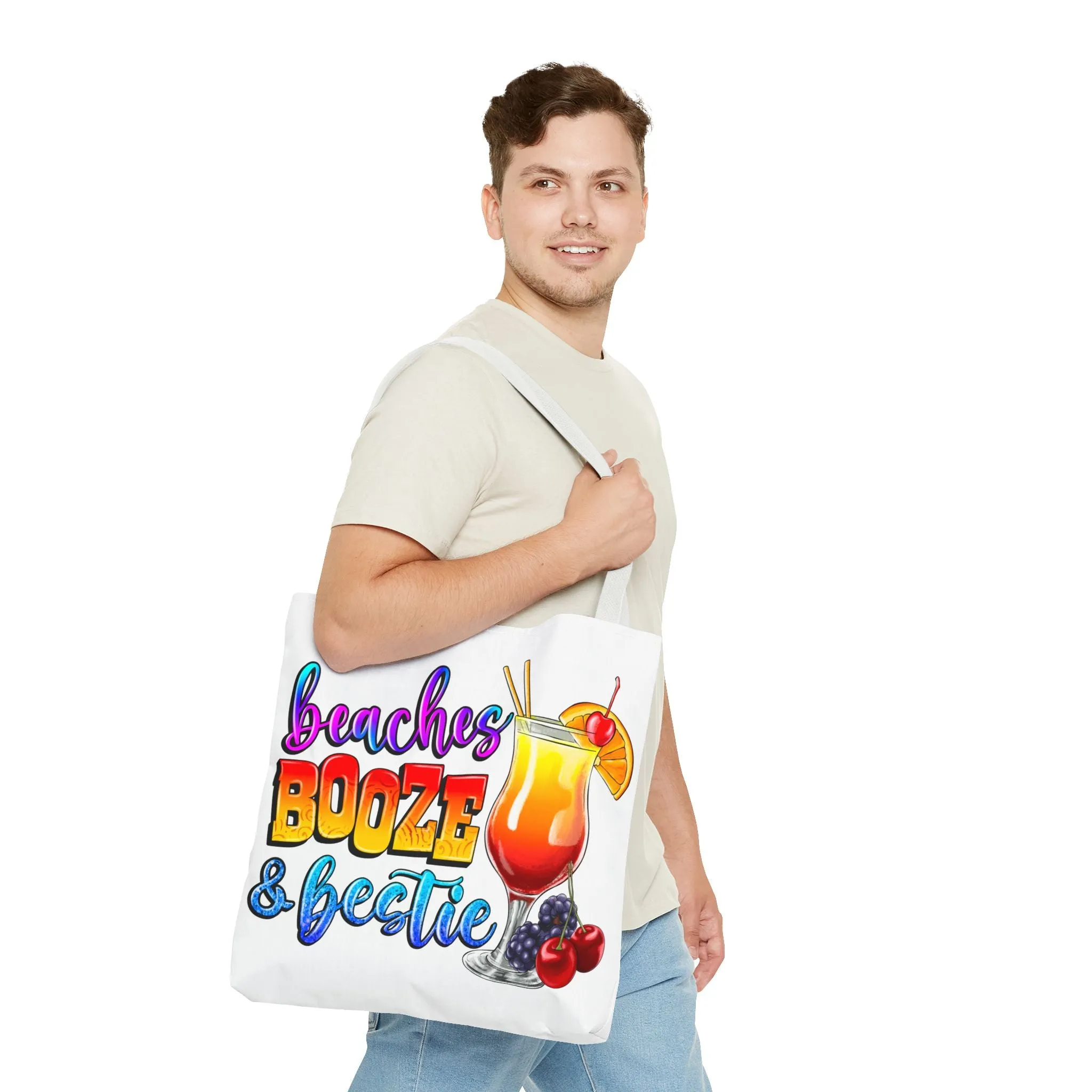 Beaches Booze and Bestie Tote Bag