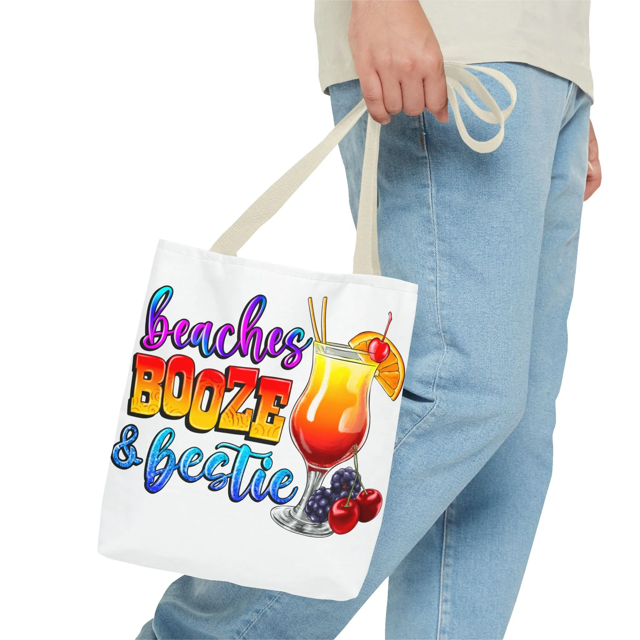 Beaches Booze and Bestie Tote Bag