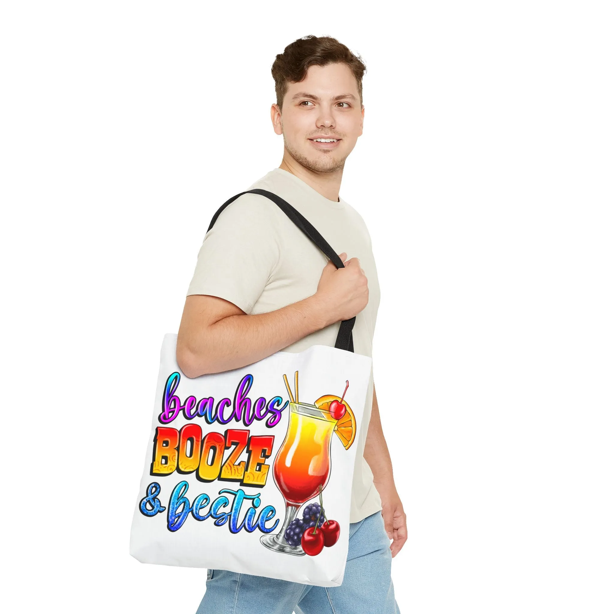 Beaches Booze and Bestie Tote Bag