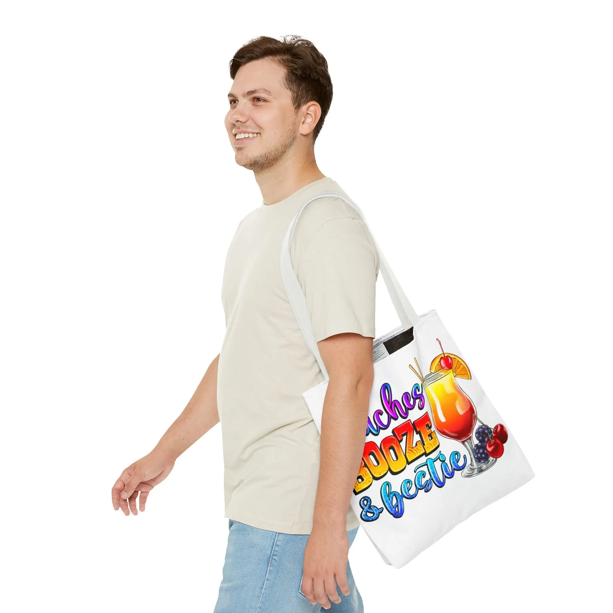 Beaches Booze and Bestie Tote Bag