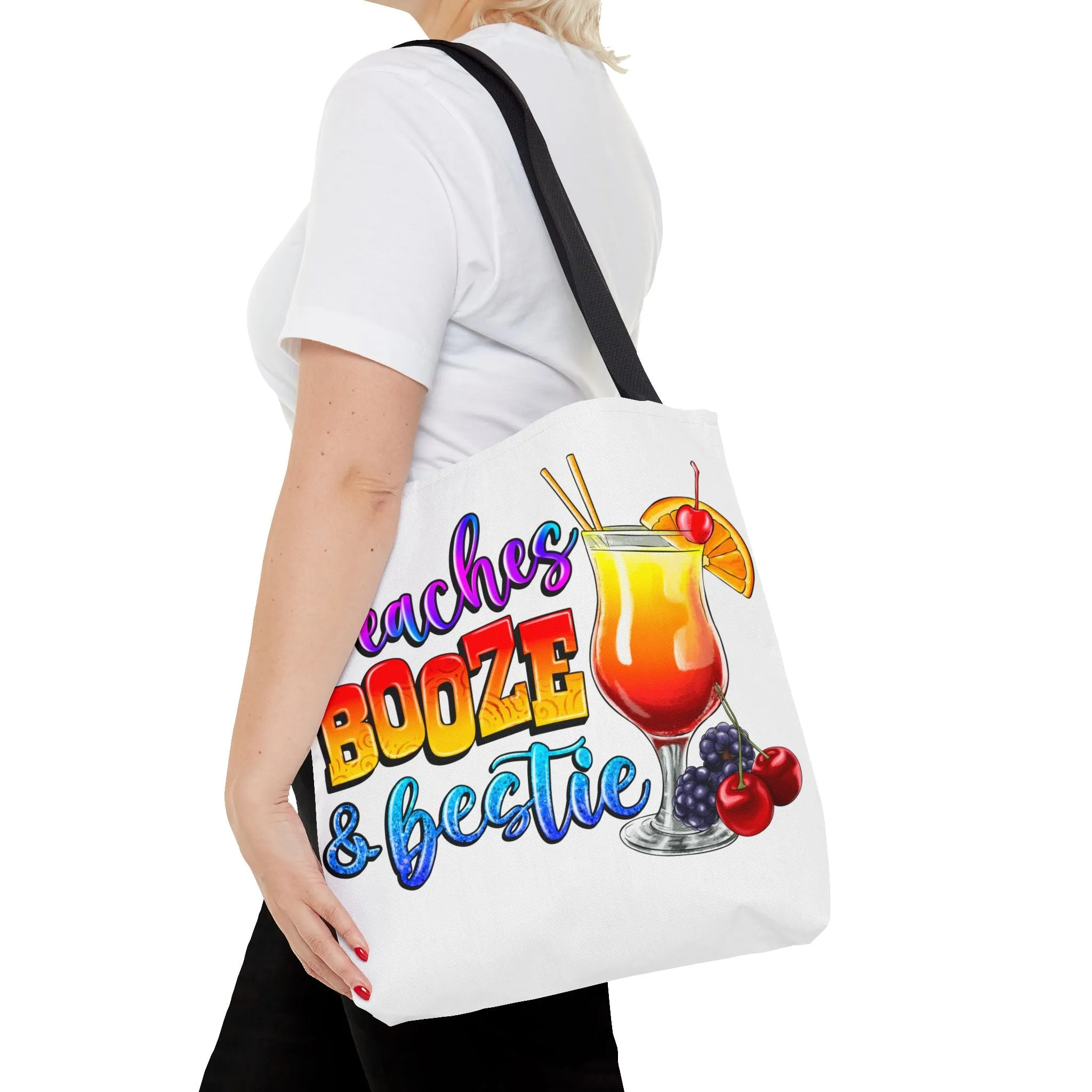 Beaches Booze and Bestie Tote Bag