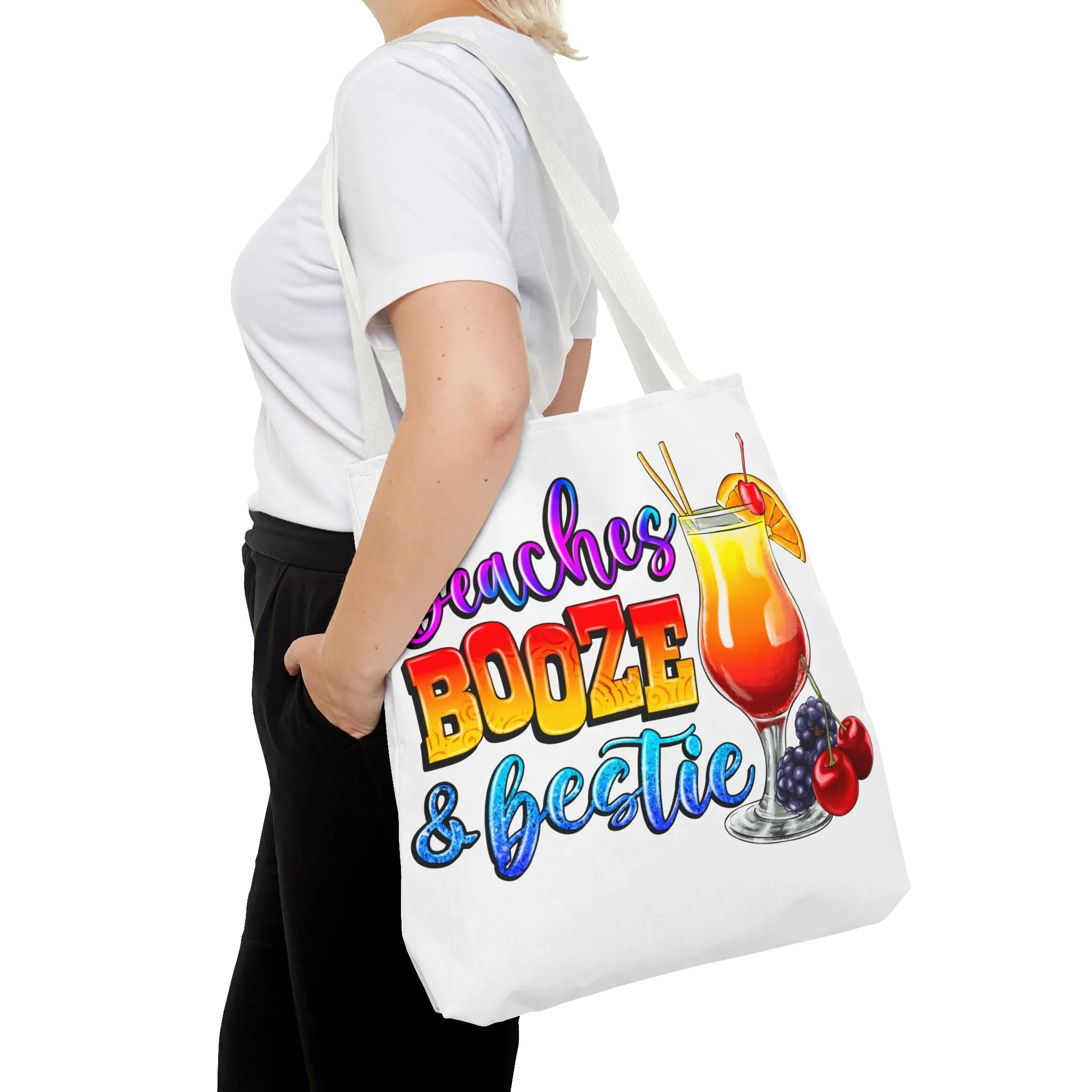 Beaches Booze and Bestie Tote Bag