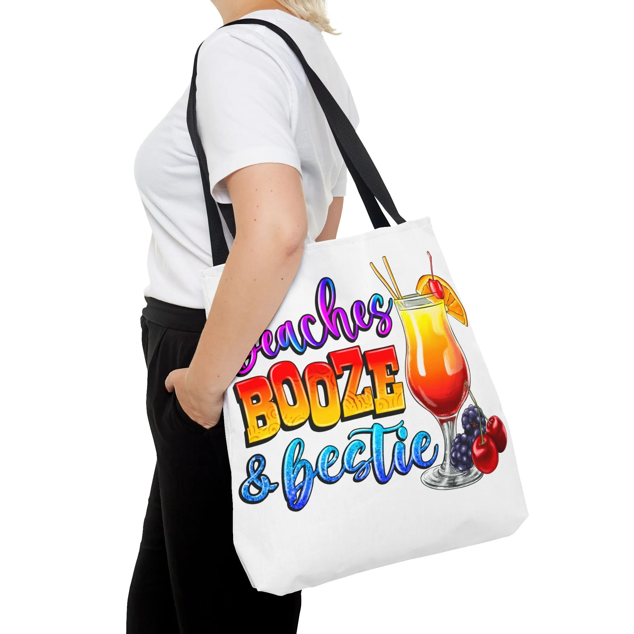 Beaches Booze and Bestie Tote Bag