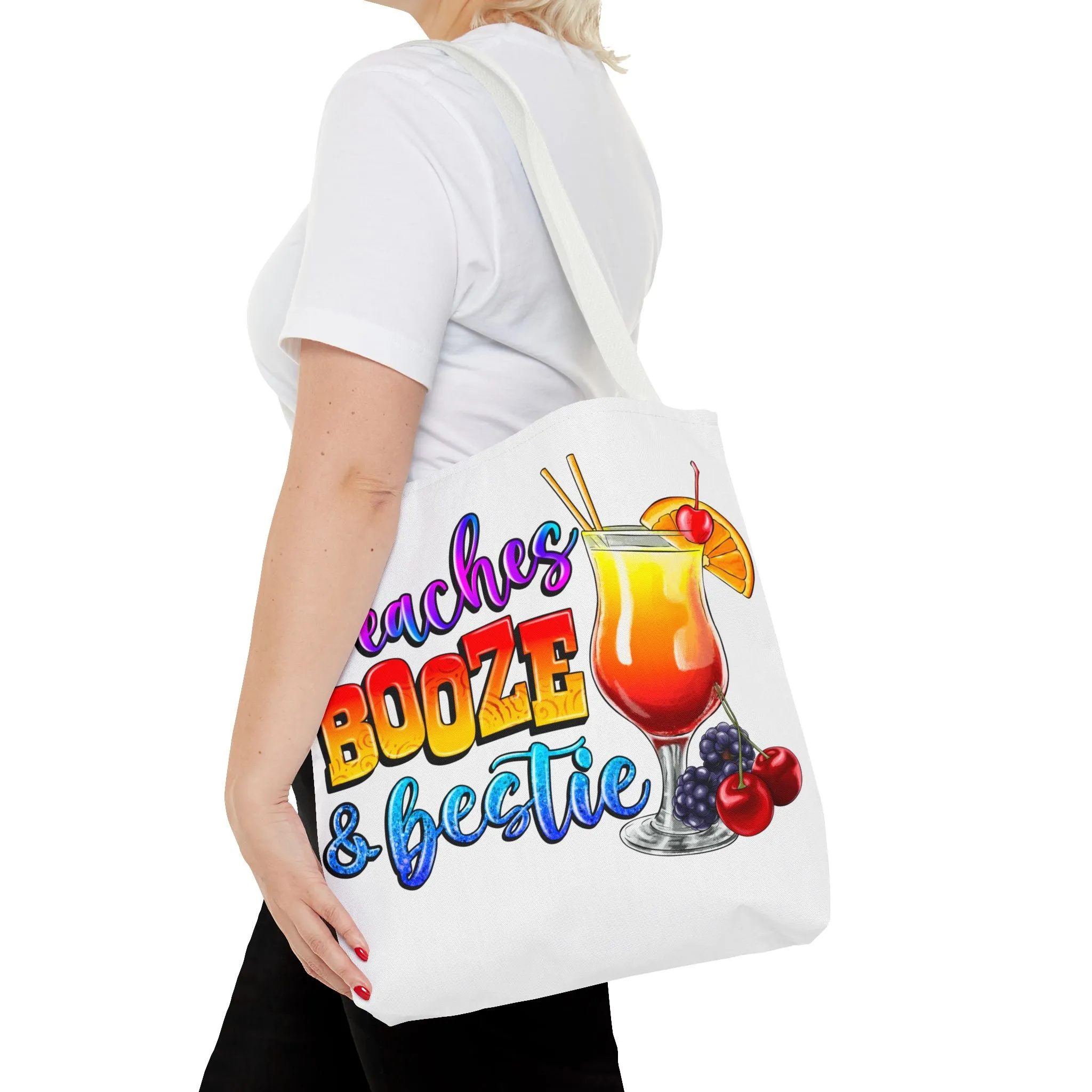 Beaches Booze and Bestie Tote Bag