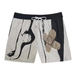 Beauty Is Pain Men's Mid-Length Swim Shorts (AOP)